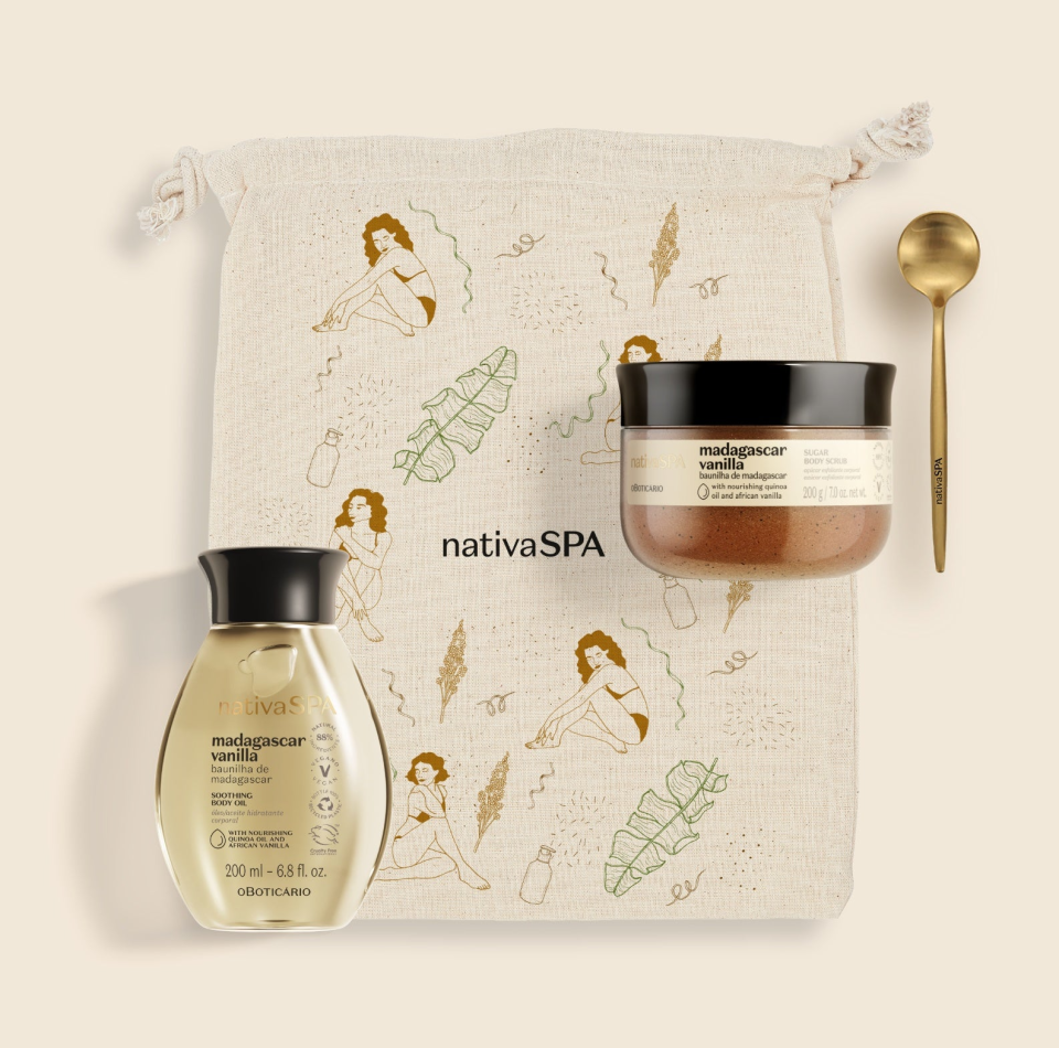 Nativa SPA Soothing Vanilla Ritual Set with Golden Spoon