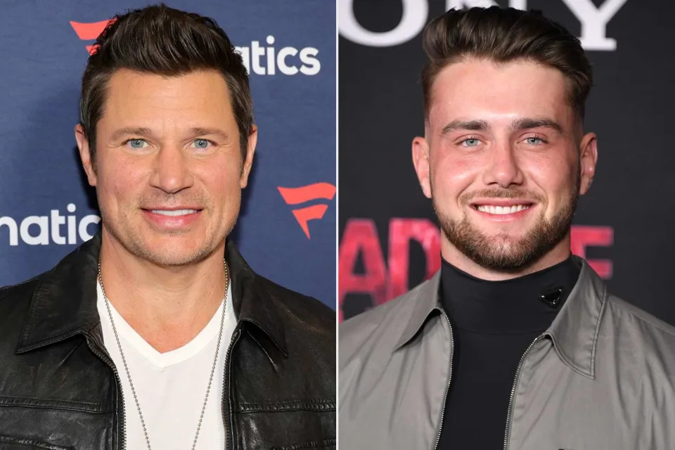 <p>Ethan Miller/Getty; Steve Granitz/FilmMagic</p> Nick Lachey (left) and Harry Jowsey