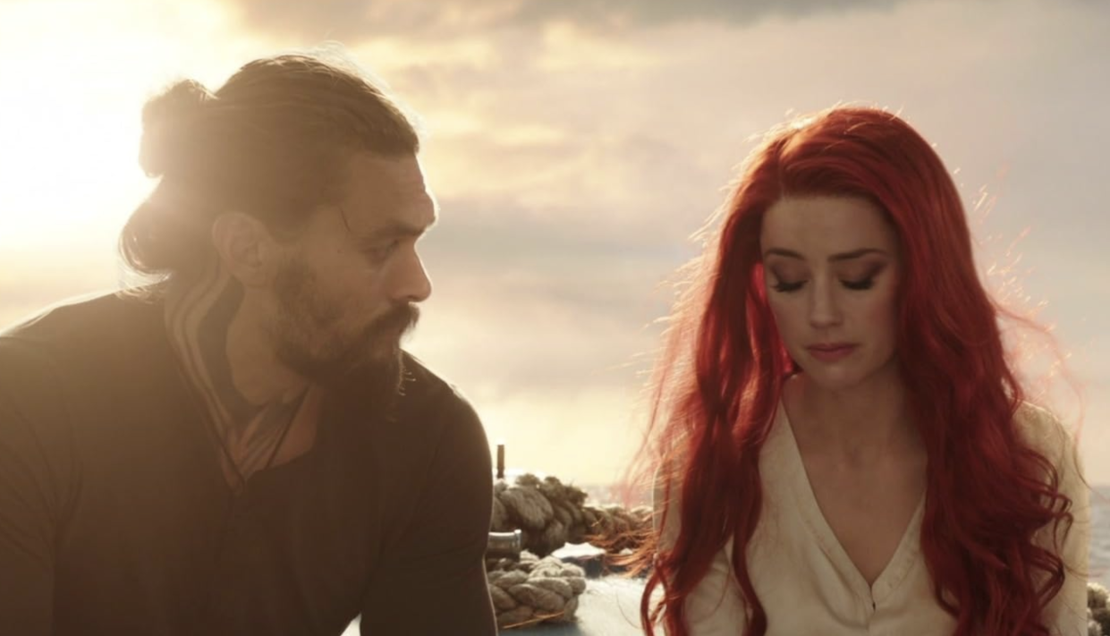 Aquaman (Jason Momoa) and Mera (Amber Heard) had much more together time in the 2018 film. (Warner Bros./DC Studios)