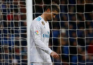 Soccer Football - La Liga Santander - Real Madrid vs Villarreal - Santiago Bernabeu, Madrid, Spain - January 13, 2018 Real Madrid’s Cristiano Ronaldo reacts REUTERS/Javier Barbancho