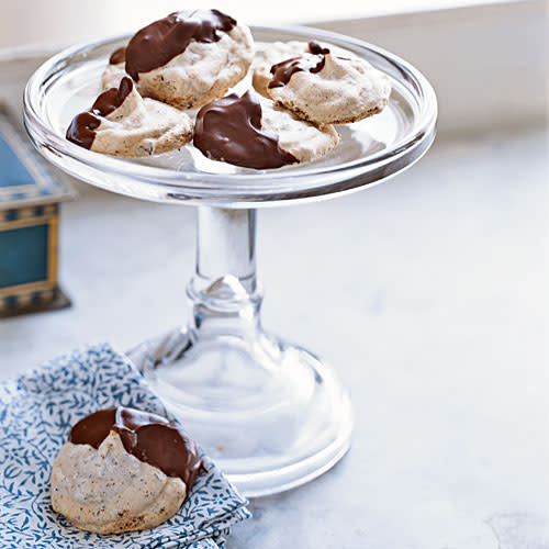 Chocolate-Dipped Almond Meringues