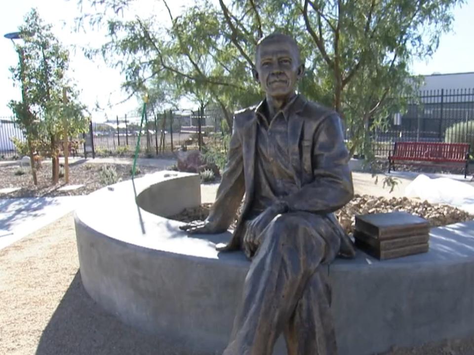 Una estatua del expresidente estadounidense Barack Obama (City of Las Vegas)