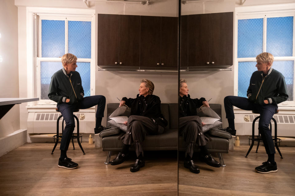 Ellen DeGeneres: For Your Consent. (Left to right) Ellen DeGeneres, Portia de Rossi in Ellen DeGeneres: For Your Consent. Photo credit: Adam Rose/Netflix © 2024