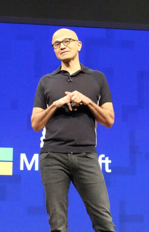 Microsoft chief executive Satya Nadella, seen in May 2017, has been refocusing what was once the largest technology company