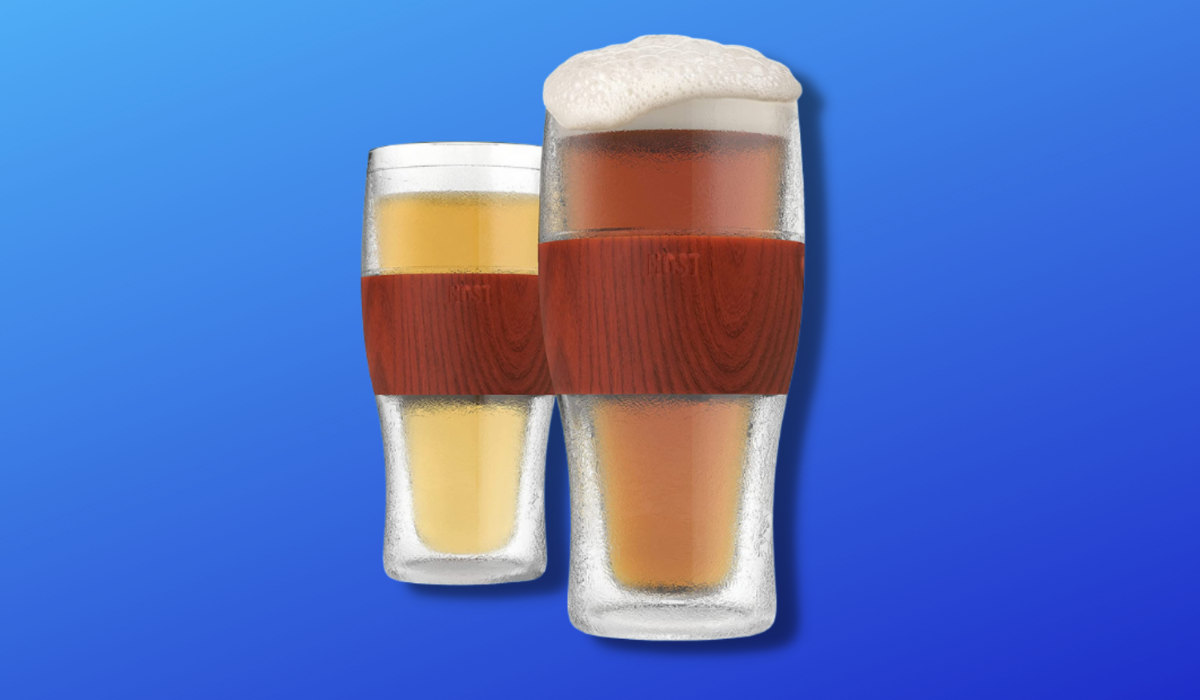 two beer glasses