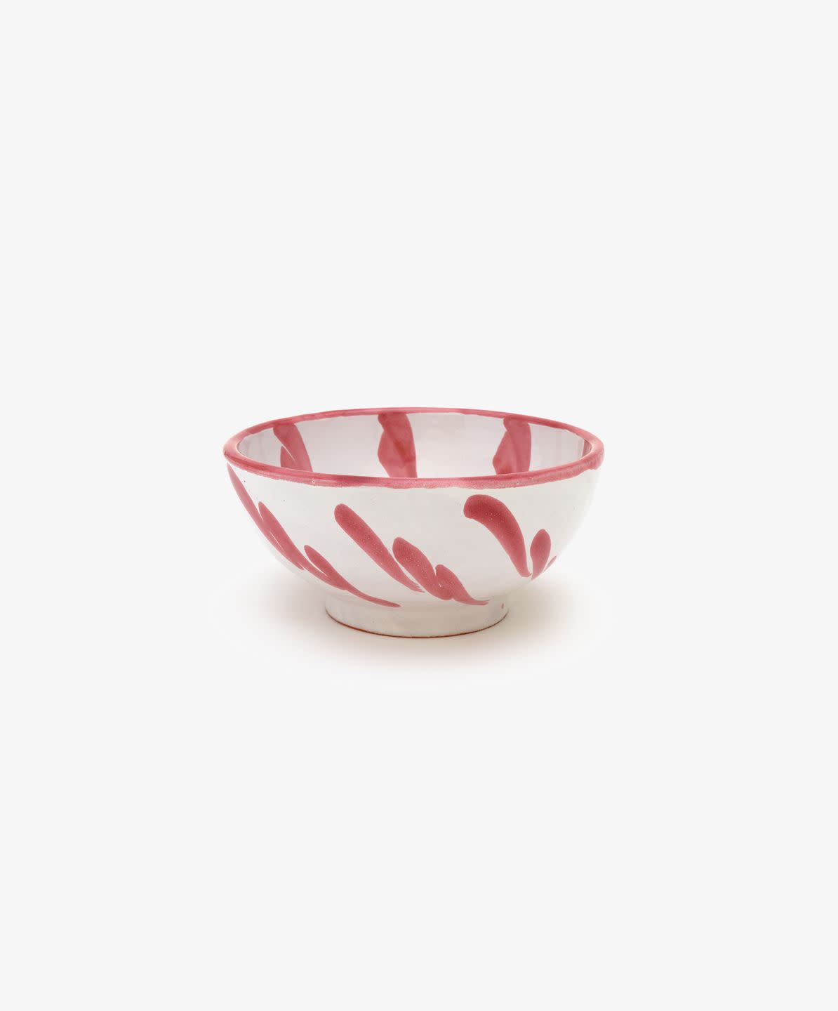 a red and white bowl