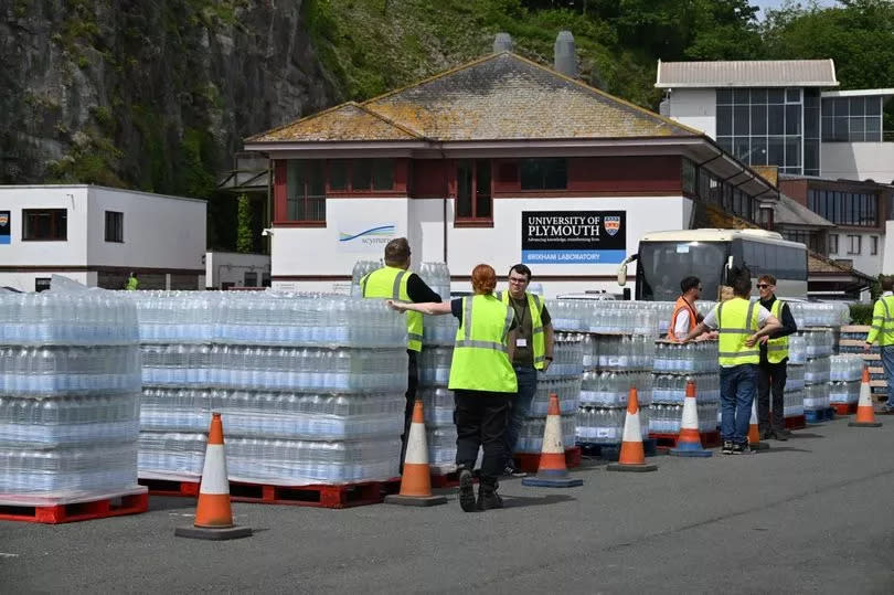 Bottled water arrived in Brixham after a cryptosporidium outbreak in the town -Credit:Chris Slack