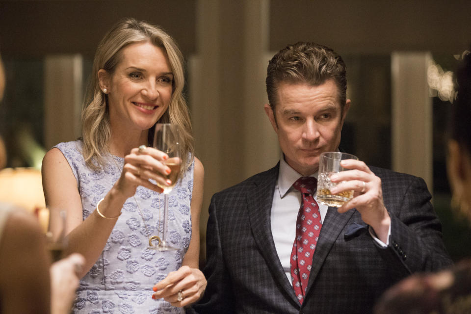 Ever Carradine and James Marsters as the Steins in <em>Marvel’s Runaways</em>. (Photo: Paul Sarkis/Hulu)