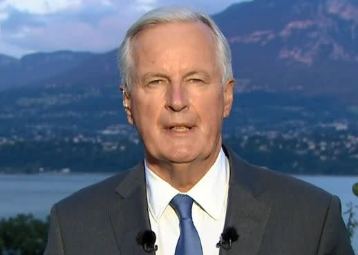 Michel Barnier s'est déclaré candidat à la primaire de la droite sur TF1 ce jeudi 26 août 2021 (Photo: Capture TF1 le 26 août 2021)