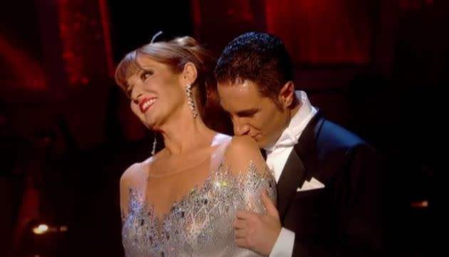 Stephanie in the Strictly ballroom with her dance partner Vincent Simone