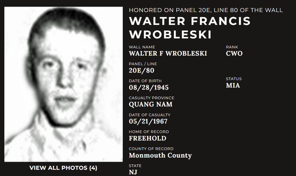 Walter Wrobleski's web page from the Vietnam Veterans Memorial Fund