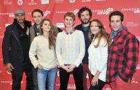 PARK CITY, UT - JANUARY 18: (L-R) Ricky Whittle, JJ Feild, Keri Russell, Jerusha Hess, Bret McKenzie, Jane Seymour and James Callis attend the "Austenland" Premiere at Eccles Center Theatre during the 2013 Sundance Film Festival on January 18, 2013 in Park City, Utah. (Photo by Sonia Recchia/Getty Images)