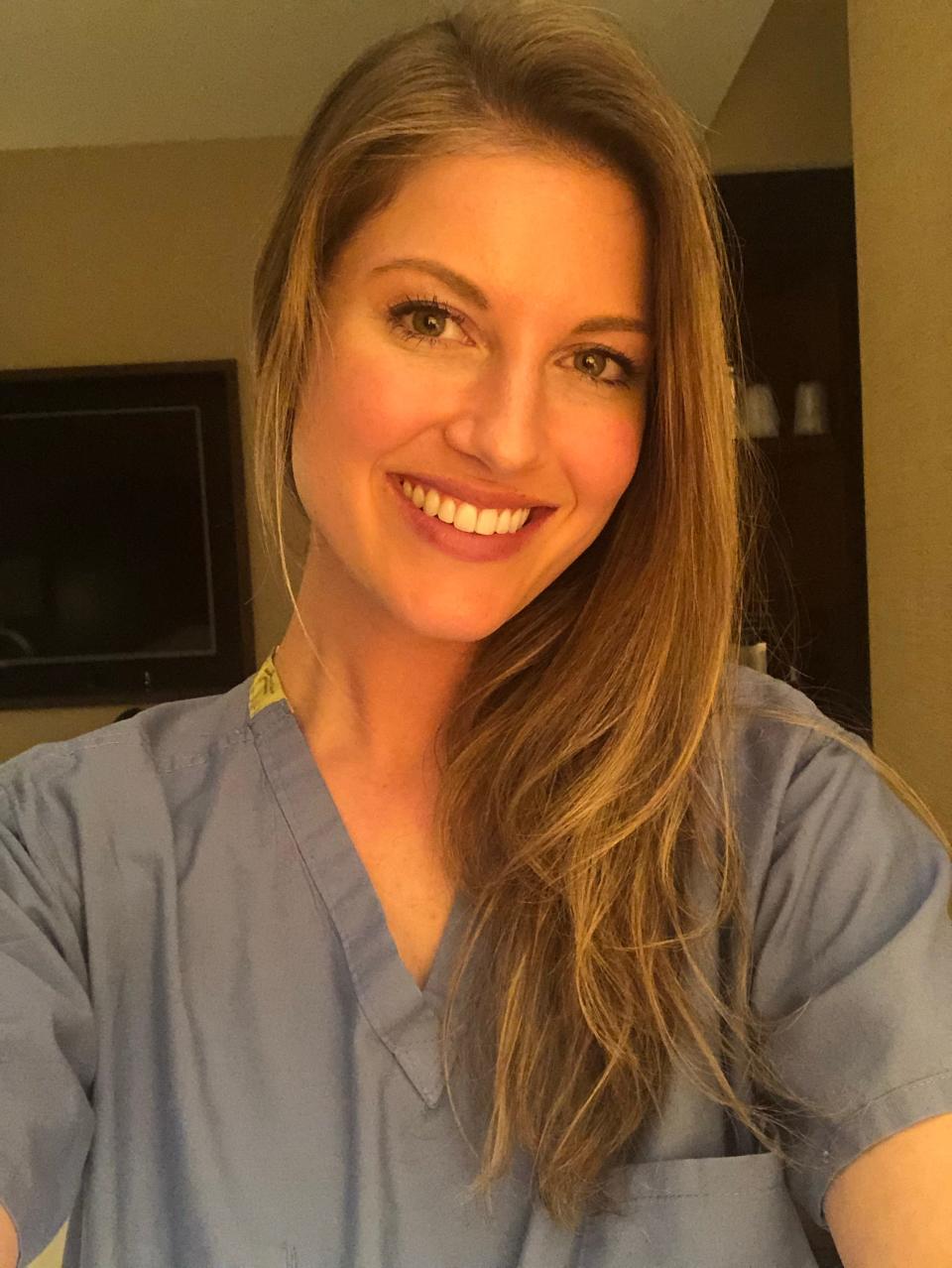 Janelle Engström Orbon, a critical care nurse, has been an acute care nurse for 8 years. She recently returned to New York Presbyterian Hospital.