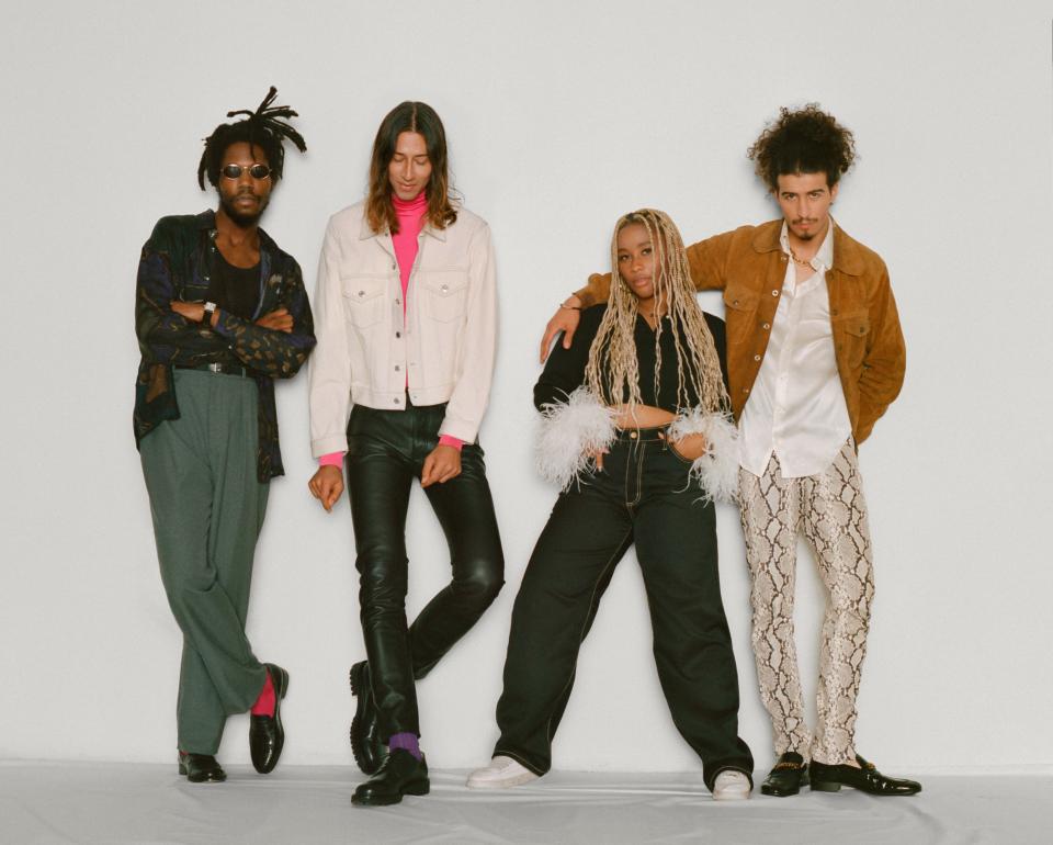 From left: Austin Williamson of the jazz group Onyx Collective, Adam Bainbridge (a.k.a. Kindness), Zuri Marley, and Onyx Collective’s Isaiah Barr.