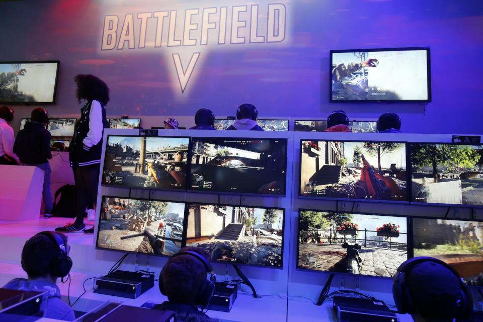 PARIS, FRANCE - OCTOBER 27:  Gamers play the video game 