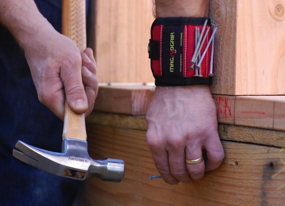 <body><p>Any serious DIYer will appreciate the MagnoGrip. Made of breathable nylon, it adjusts to fit any wrist and will hold nails, screws, and even scissors and small tools. On work sites, it's as valuable as a third hand. Plus, it's the perfect size—and price—to give as a <a rel="nofollow noopener" href=" http://www.bobvila.com/slideshow/just-in-time-10-stocking-stuffers-to-save-the-day-46735?bv=yahoo" target="_blank" data-ylk="slk:stocking stuffer;elm:context_link;itc:0;sec:content-canvas" class="link ">stocking stuffer</a>. <em>Available on <a rel="nofollow noopener" href=" http://www.amazon.com/MagnoGrip-311-090-Magnetic-Wristband/dp/B000WU9LCQ/?_encoding=UTF8&camp=1789&creative=9325&keywords=magno%20grip%20wristband&linkCode=ur2&qid=1448045232&sr=8-1&tag=bovi01-20&linkId=RROONPB36LOPEF3C" target="_blank" data-ylk="slk:Amazon;elm:context_link;itc:0;sec:content-canvas" class="link ">Amazon</a>; $18.45</em>.</p></body>