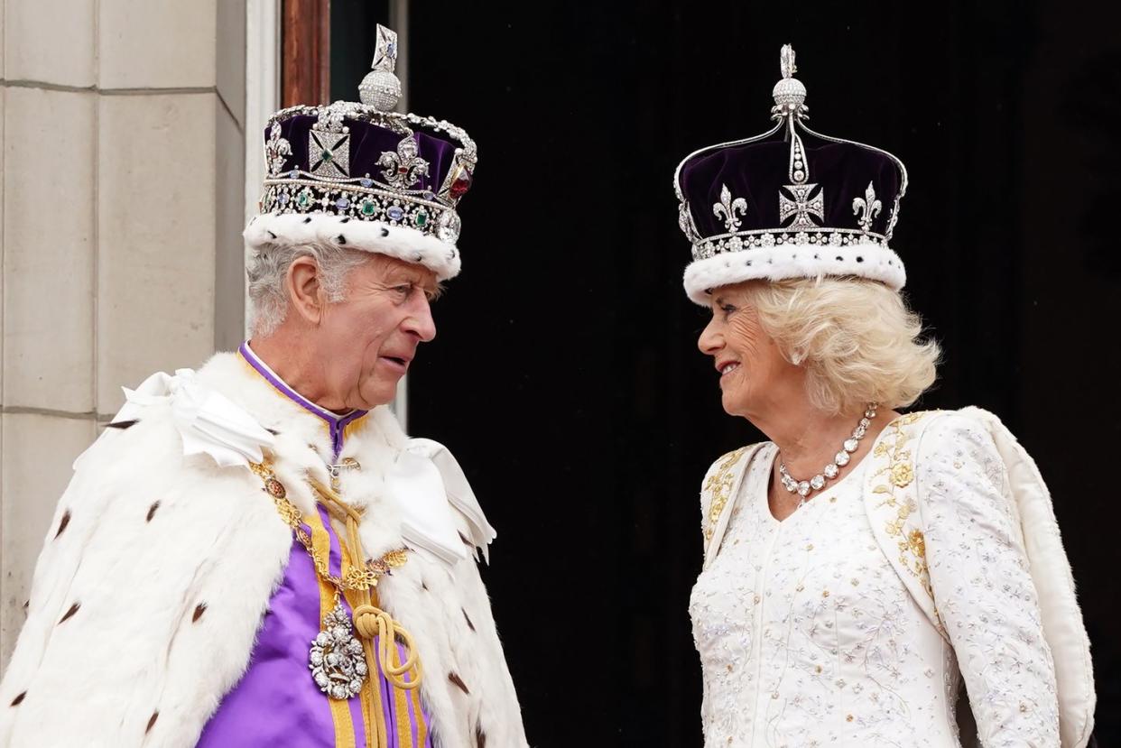 their majesties king charles iii and queen camilla coronation day