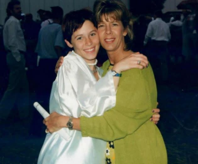 The author at her high school graduation with her mom in 1997.