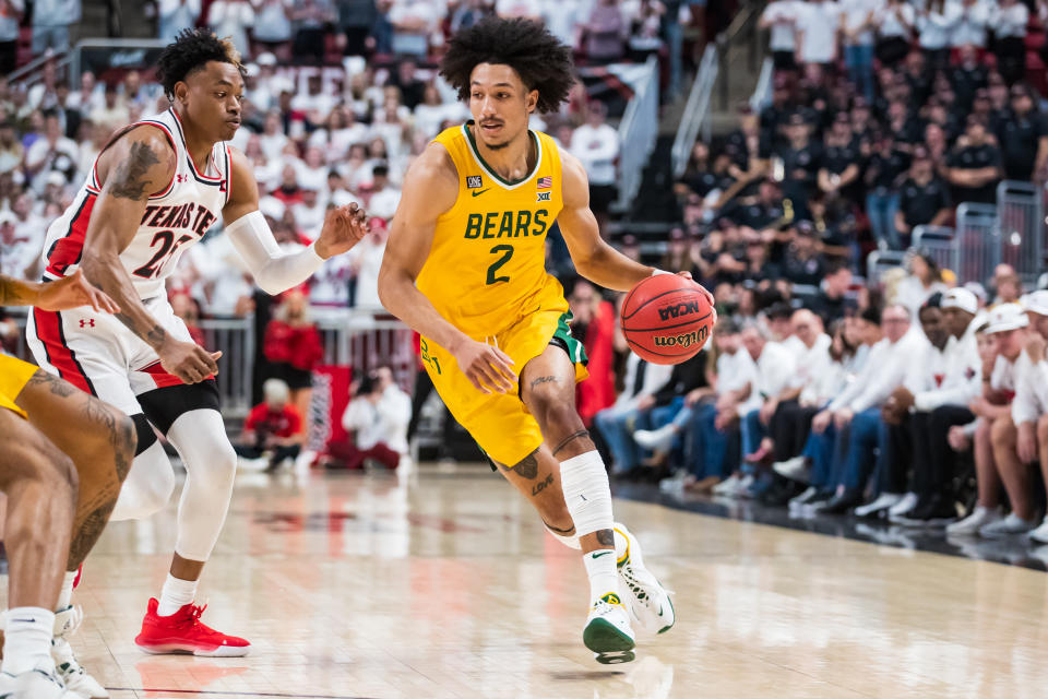 Baylor guard Kendall Brown handles the ball during a February game against Texas Tech. (John E. Moore III/Getty Images)