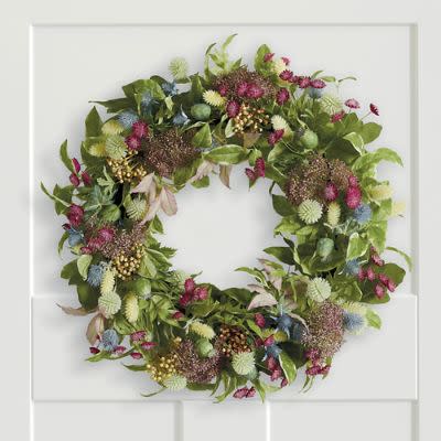 <p><a href="https://go.redirectingat.com?id=74968X1596630&url=https%3A%2F%2Fwww.grandinroad.com%2Ffarmhouse-floral-wreath%2Fgifts-celebrations%2Fwreaths%2F1337167%3FlistIndex%3D3%26uniqueId%3D1337167%26isNewProduct%3Dfalse&sref=https%3A%2F%2Fwww.elledecor.com%2Fshopping%2Fg21206683%2Fsummer-wreaths%2F" rel="nofollow noopener" target="_blank" data-ylk="slk:Shop Now;elm:context_link;itc:0;sec:content-canvas" class="link rapid-noclick-resp">Shop Now</a></p><p>Farmhouse Floral Wreath</p><p>grandinroad.com</p><p>$25.00</p>