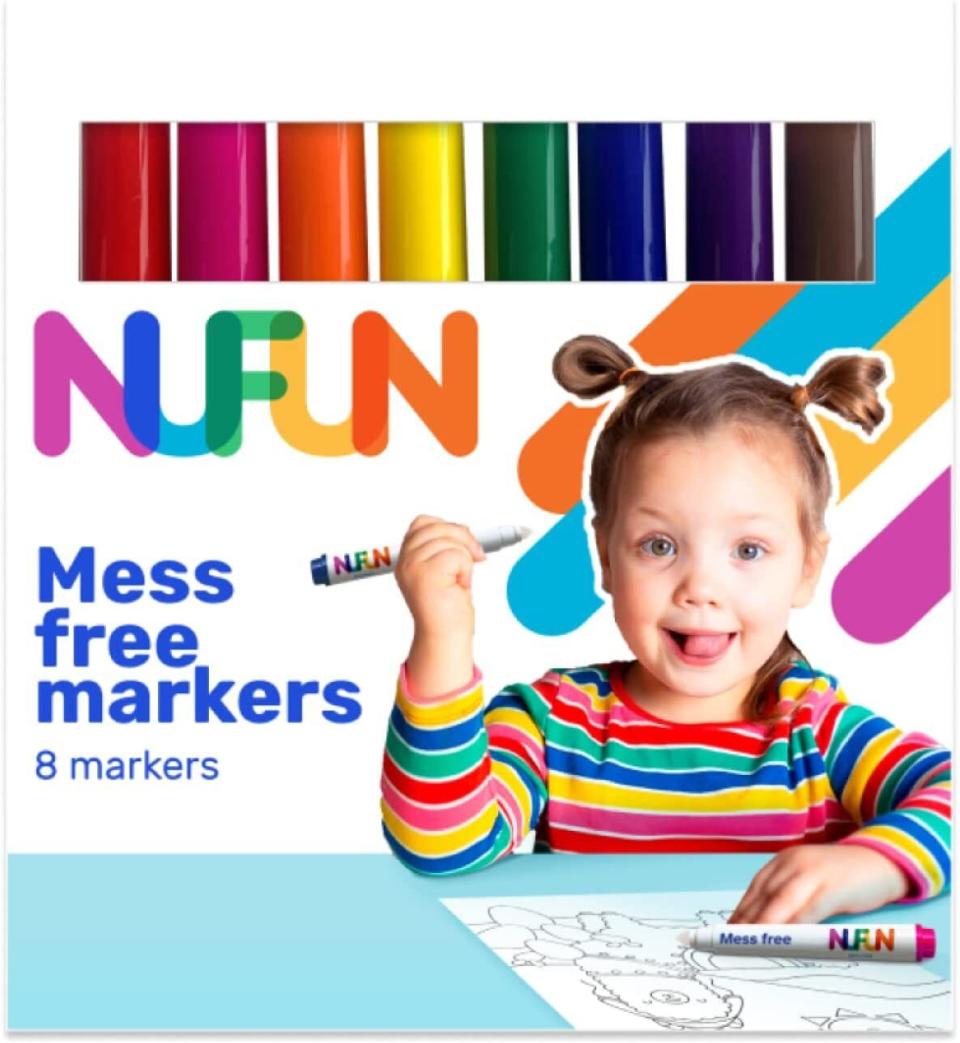 Finally, a set of markers you won't see on your walls, floors or anywhere else. These mess-free markers only show up on special mess-free paper, so you don't have to worry about little ones coloring on themselves or your house. Note the markers and paper are sold separately. Promising review: 