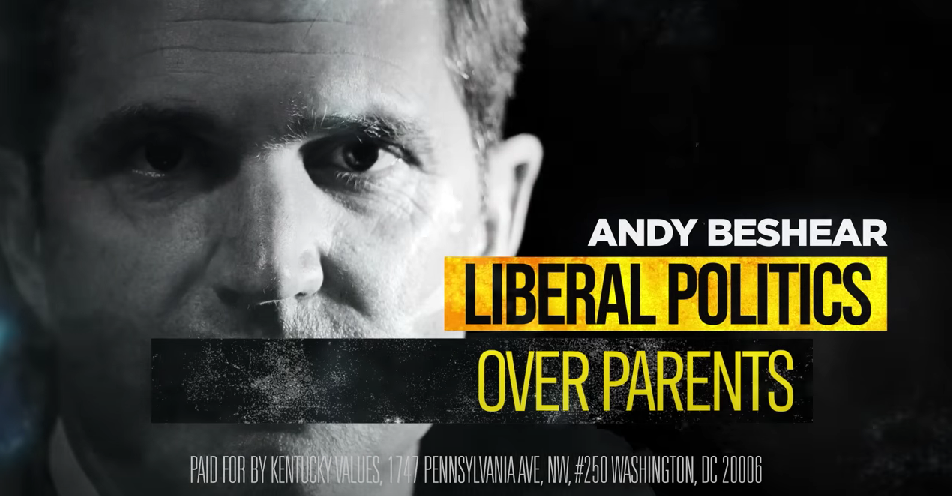 Screenshot of an TV ad from a PAC backed by the Republican Governors Association hitting Kentucky's Democratic Gov. Andy Beshear.