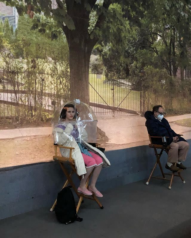 <p>"Sunday In The Park With Covid," the show's leading lady <span>captioned a photo</span> sitting apart from the cast and crew. </p>