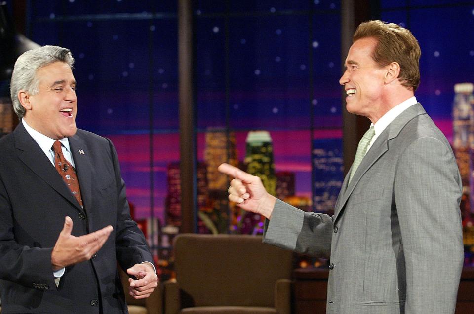 Arnold Schwarzenegger on “The Tonight Show” with Jay Leno.