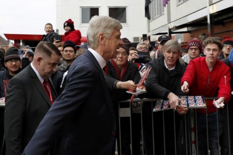 Arsenal's manager Arsene Wenger arrives for their English Premier League match against Bournemouth, at the Vitality Stadium in Bournemouth, on January 14, 2018