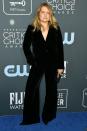 <p>Merritt Wever relaxes in this chic velvet suit.</p>