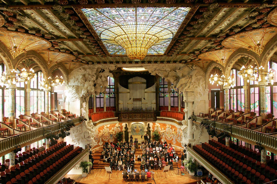 Press conference at Palau de la Musica Catalana