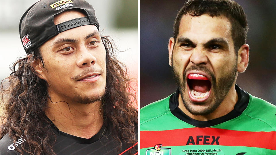 Jarome Luai and Greg Inglis, pictured here in the NRL.