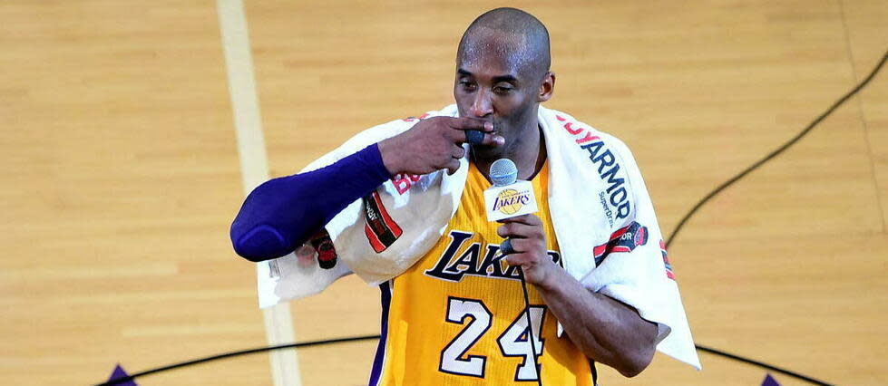 Kobe Bryant dit au revoir à la NBA avec une performance stratosphérique face à Utah Jazz.  - Credit:FREDERIC J. BROWN / AFP