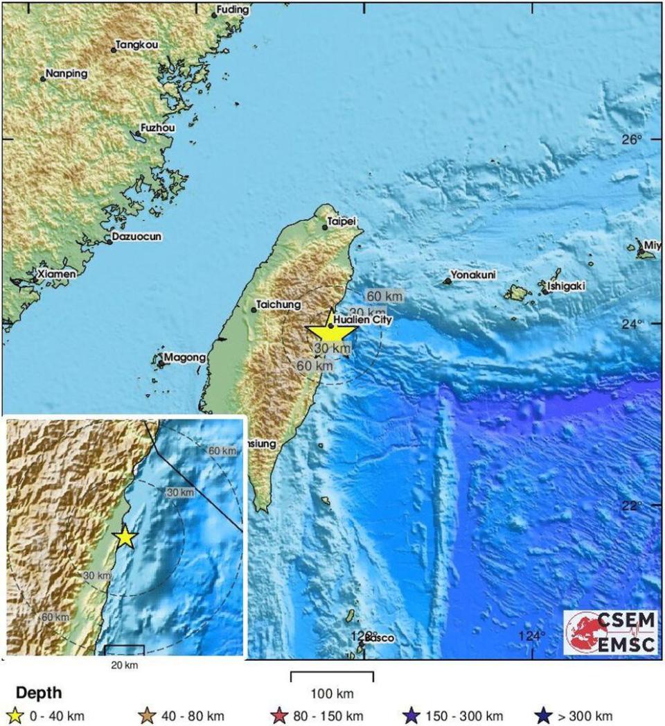 03/04/2024 VÍDEO: Taiwán.- Al menos cuatro muertos y 57 heridos tras un terremoto de 7,4 grados y numerosas réplicas en Taiwán.  Las autoridades de Taiwán, Japón y Filipinas retiran la alerta por tsunami  SOCIEDAD ASIA ASIA TAIWÁN INTERNACIONAL EUROPEAN-MEDITERRANEAN SEISMOLOGICAL CENTRE (EMSC)