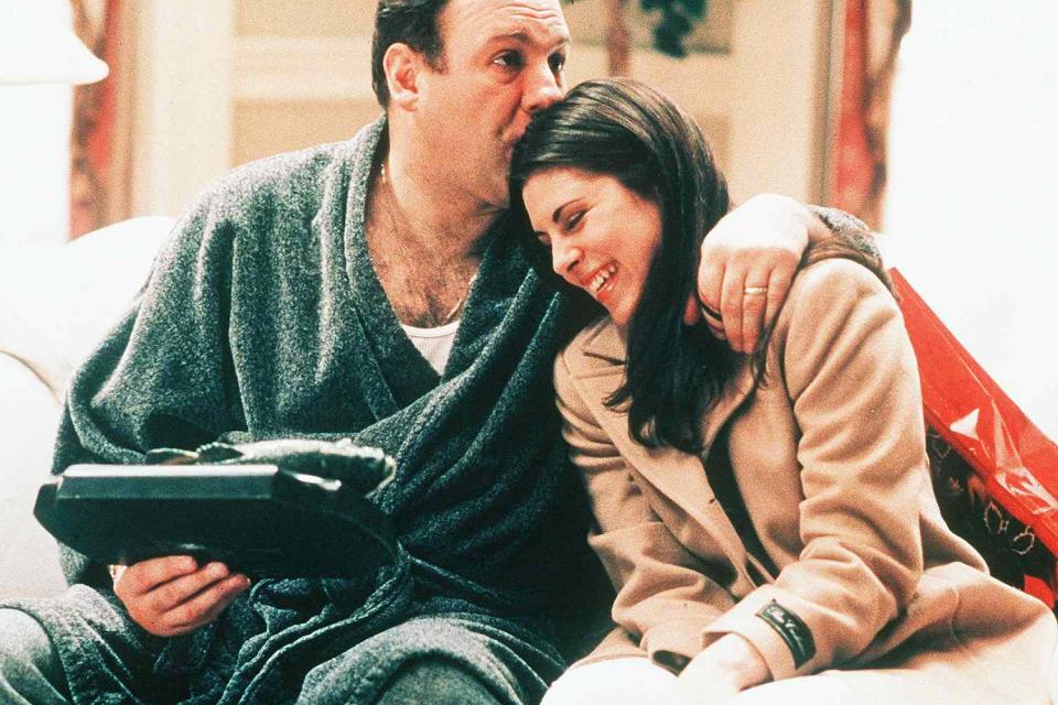 <p>Barry Wetcher/Hbo/Kobal/Shutterstock </p> James Gandolfini (left) and Jamie-Lynn Sigler (right)