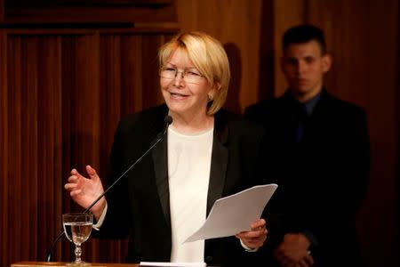 Venezuela's chief prosecutor Luisa Ortega Diaz makes declarations during a news conference in Caracas, Venezuela, July 4, 2017. REUTERS/Carlos Garcia Rawlins