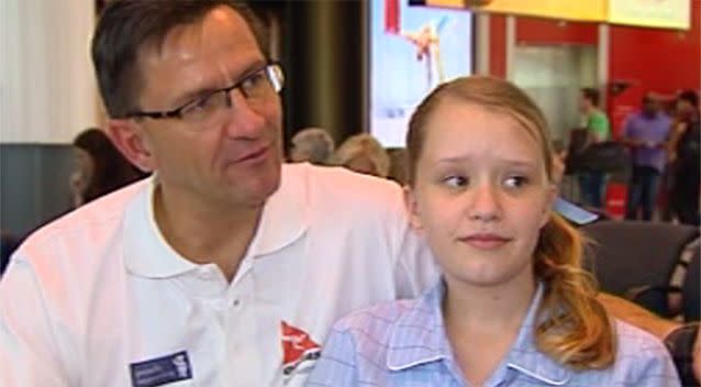 Mattias Fuchs and his daughter. Photo: 7 News