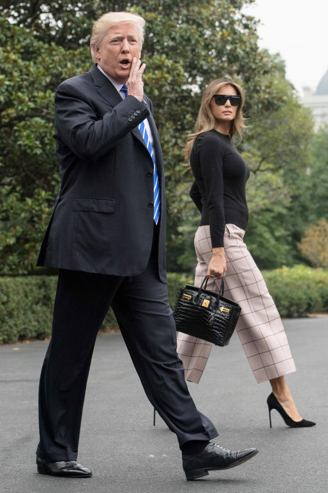 Melania Trump news: FLOTUS pairs expensive Birkin bag with chic blouse