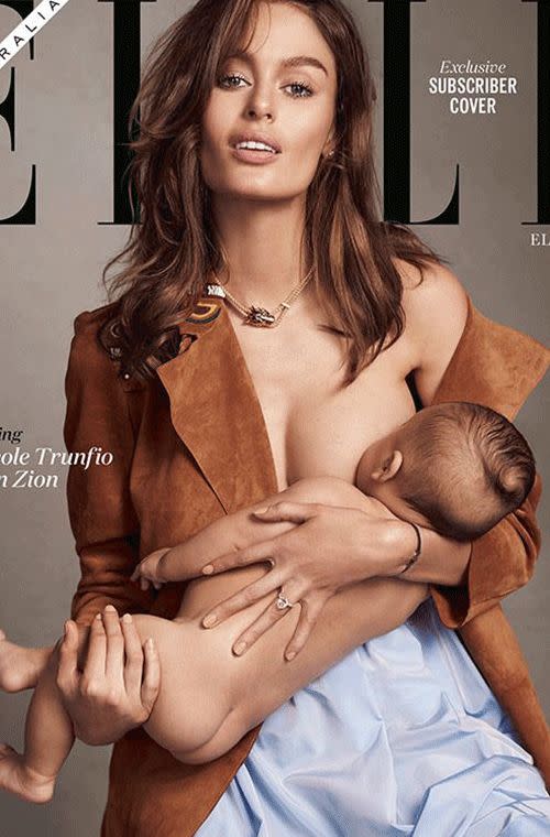 Nicole Trunfio was criticised for her breastfeeding magazine cover for the June issue of <i>Elle</i> after she posted a picture of it on her Instagram account. The 29-year-old was quick to retaliate, posting the cover again with a caption that defended motherhood, the beauty of breastfeeding and thanked the magazine for encouraging and supporting her. In fact, the shoot happened by accident when the mother was feeding her four-month-old son, Zion and <i>Elle’s</i> editor-in-chief noticed how beautiful and natural it looked, so decided to move her onto the set.