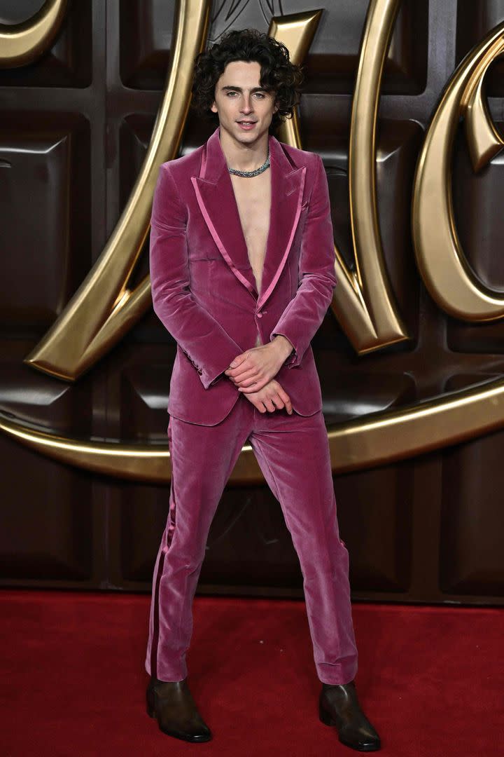 Timothée Chalamet y un look impecable para la premiere de Wonka