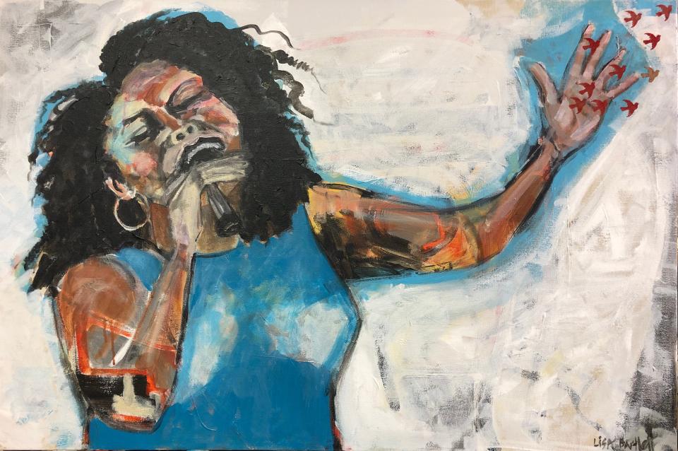 "Rochara Knight," acrylic on canvas, by Lisa Bartlett