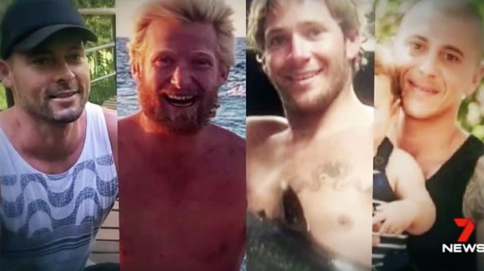 The bodies of 39-year-old Eli Tonks, 34-year-old Chris Sammut, 33-year-old Adam Bidner and 28-year-old Zach Feeney have not yet been recovered. Source: 7 News