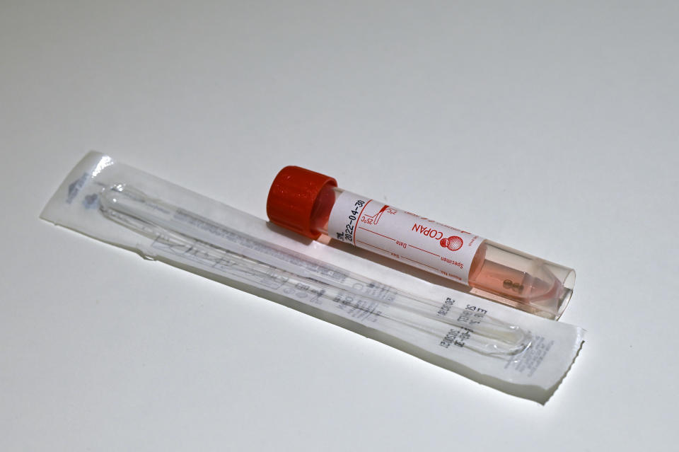 A polymerase chain reaction (PCR) test-kit at the Connect@Changi in Singapore.