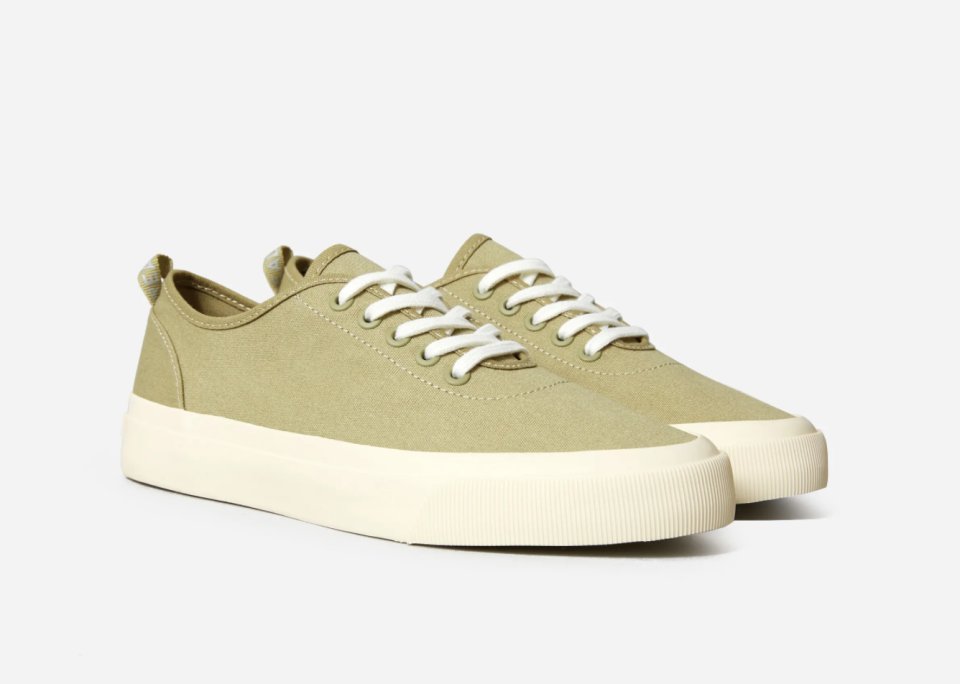 The Forever Sneaker in Sycamore. Image via Everlane.