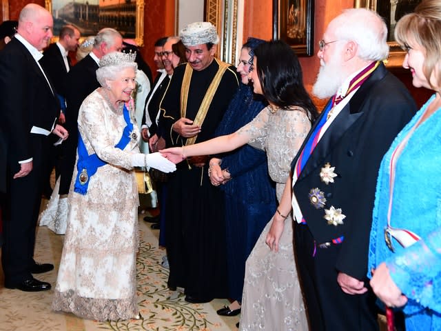 The Queen attending the annual diplomatic reception, which is likely to be cancelled this year. Victoria Jones/PA Wire