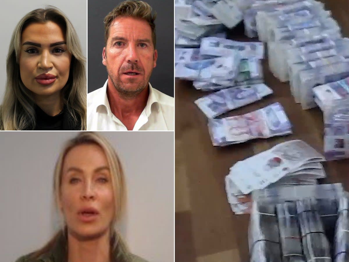 Beatrice Auty, 26, and Larvin’s current partner, Jonathan Johnson, 55, as well as Amy Harrison, 27, were all found guilty of money laundering  (Supplied)