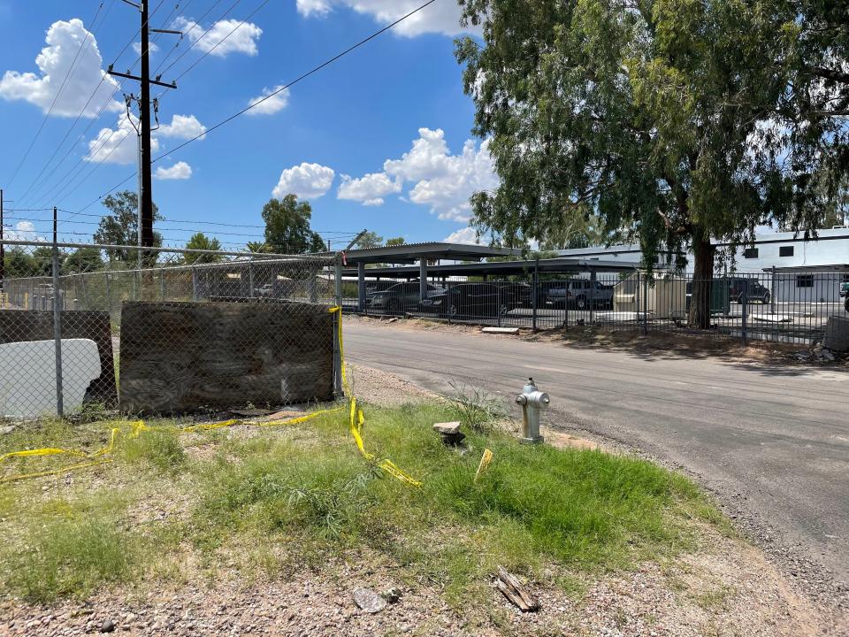 The area near the Lind Commons Apartments in Tucson is peppered with industrial businesses, from auto repair shops to plumbing establishments.