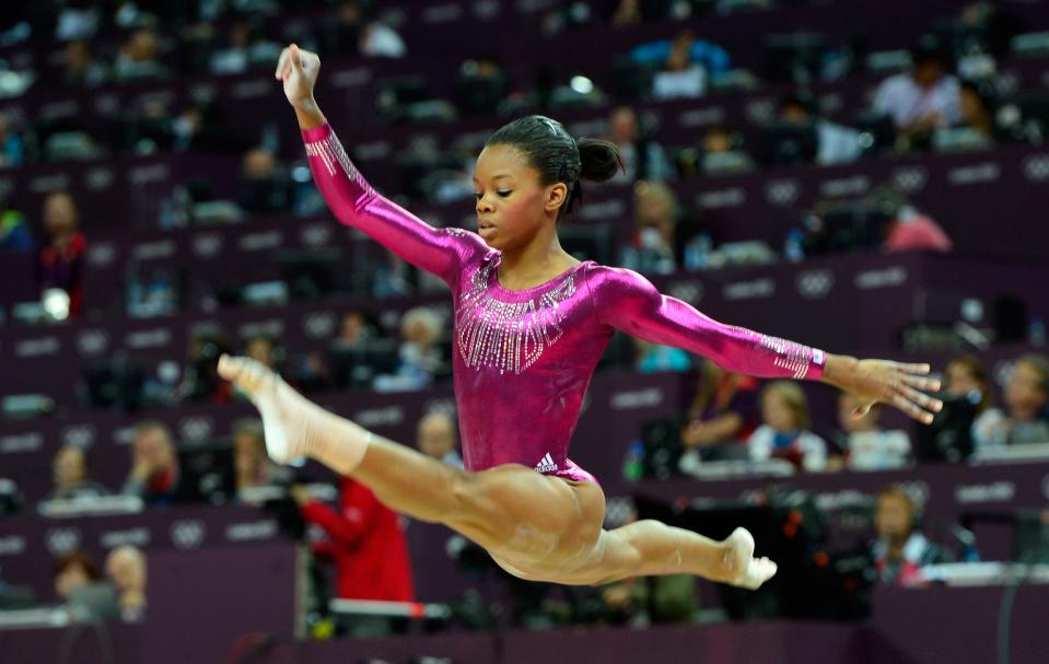 Gabby Douglas competes in the women's all around final during the 2012 London Olympic Games.