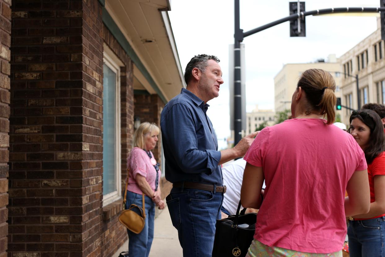 Tim Michels, a Republican candidate for Wisconsin governor, launches his Michels Freedom Tour on Tuesday at his Green Bay campaign headquarters on East Walnut Street.