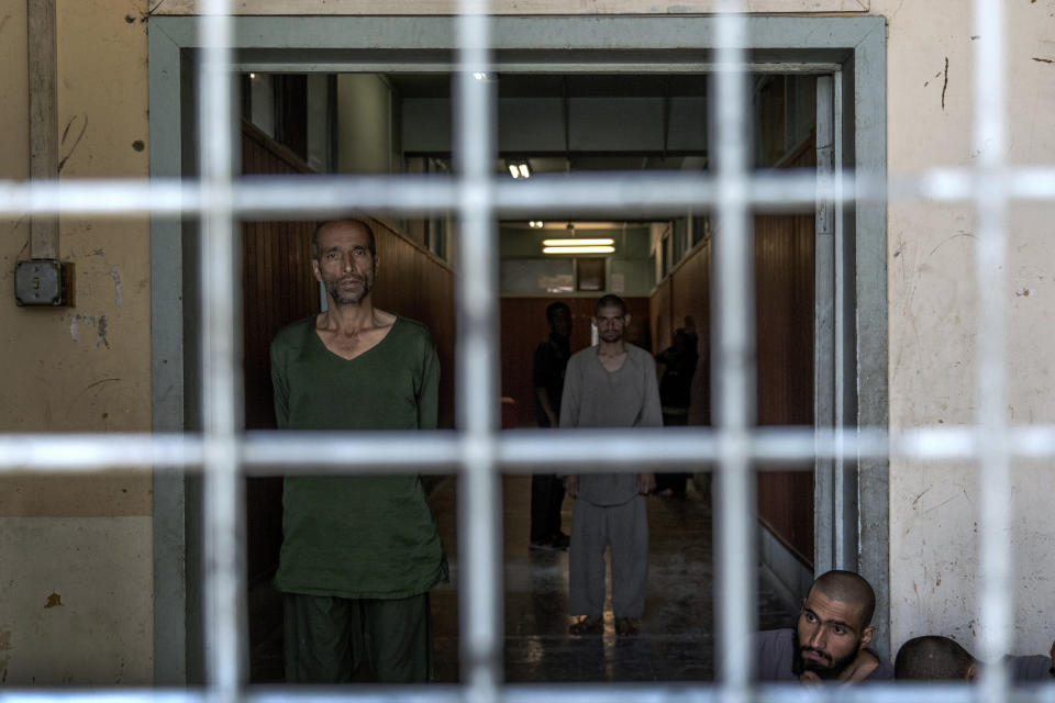 Drug addicts undergoing treatment stand in the detoxification ward of a drug treatment camp in Kabul, Afghanistan,Sunday, June 19, 2022. Drug addiction has long been a problem in Afghanistan, the world’s biggest producer of opium and heroin. The ranks of the addicted have been fueled by persistent poverty and by decades of war that left few families unscarred. (AP Photo/Ebrahim Noroozi)